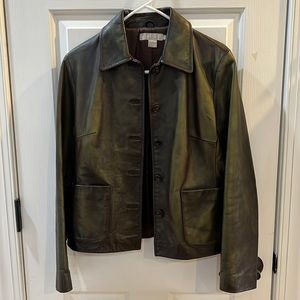 Brown Leather J Crew jacket size XS